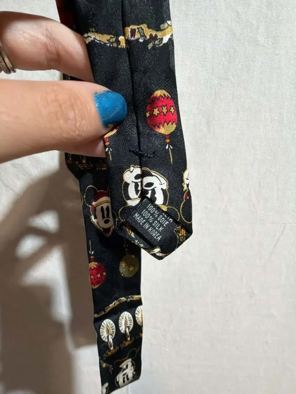 Vintage Mickey & Co. Atlas Design Disney Christmas Mickey Mouse Silk Tie